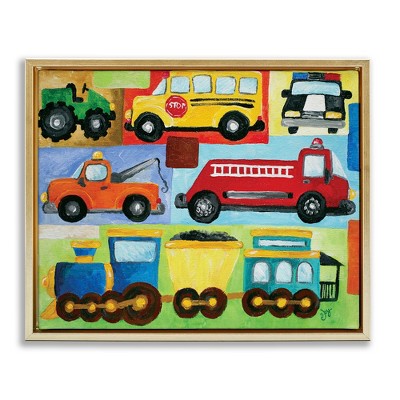 Stupell Industries Whimsical Transportation Collage, 21" x 17"