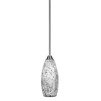 Toltec Lighting Paramount 1 - Light Pendant in  Brushed Nickel with 5.5" Black Fusion Shade