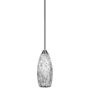 Toltec Lighting Paramount 1 - Light Pendant in  Brushed Nickel with 5.5" Black Fusion Shade - 1 of 1