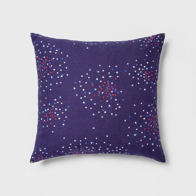 Indoor/Outdoor Fireworks Square Throw Pillow Navy - Sun Squad™