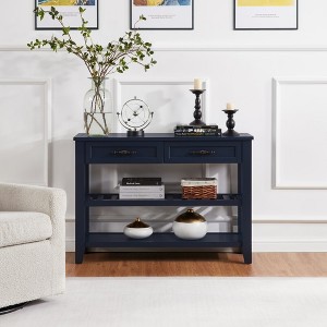 Syemin Decorative Storage Cabinet, Wooden Dresser with Two Drawers and Two-Layer Shelf, Suitable for Living Room, Foyer, - 1 of 4