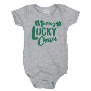 Baby Mamas Lucky Charm Funny Green Shamrock Saint Patricks Day Infant Bodysuit - Crazy Dog Baby Bodysuit - 1 of 4