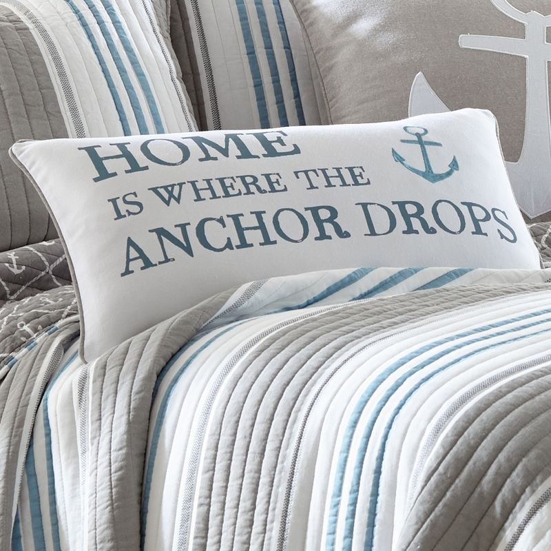 Provincetown Home Anchor Pillow - Teal and White - Levtex Home, 2 of 4