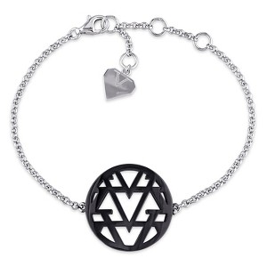 EVERLY JEWELRY | Sterling Silver Black Rhodium Plated V1969 ITALIA Openwork Bracelet - 6.25 in - 1 of 4