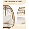 Oversized 360° Swivel Egg Chair for Outdoor, Rattan Egg-Shaped Lounger Chair with 4 Thick Cushions,350LBs Capacity PE Rattan Basket Chairs - 4 of 4
