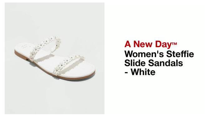 Women's Steffie Slide Sandals - A New Day™ White, 2 of 12, play video