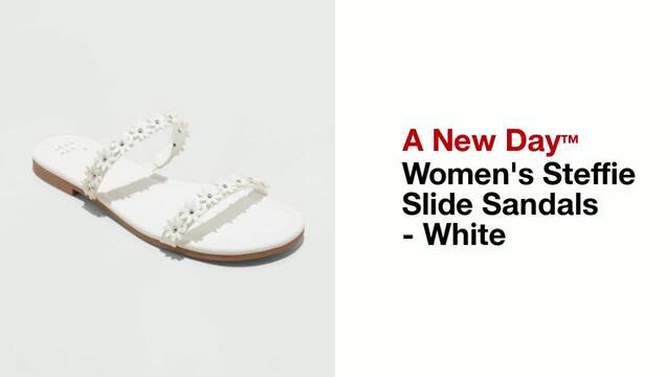 Women's Steffie Slide Sandals - A New Day™ White, 2 of 12, play video
