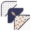 Hudson Baby Infant Boy 6Pc Cotton Rich Hooded Towels Bundle Set, Blue Moose Fox, One Size - 2 of 3