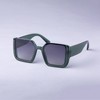 Women's Angular Open Top Square Sunglasses - A New Day™ Green: UV Protection, Recycled Plastic Frame - 2 of 2