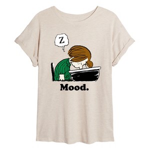 Women's - Peanuts - Peppermint Patty Mood Oversized Graphic T-Shirt - 1 of 4
