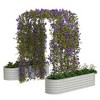 Raised Garden Bed, with 95" H Arched Trellis, Galvanized Planter Garden Box Outdoor for Gardening, Climbing Vegetables, Flowers, Plants - 2 of 4