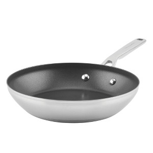 KitchenAid 3-Ply Base Stainless Steel 9.5" Nonstick Frying Pan: Dishwasher & Oven Safe, Induction Compatible, Riveted Handle - 1 of 4