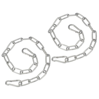 Unique Bargains Stainless Steel Outdoor Furniture Accessories Fitness Hammock Swing Chair Hanging Chains 2 Pcs