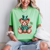 St. Patrick's Bear Clover - Women's Garment Dyed Graphic T-Shirt - 3 of 4