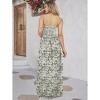 LA LEELA Women's House Daily Routine Evening Wear Boho A line Slit Maxi Dress Smocked Top Evening Long Tube Dresses for Women One Size Black, Floral - 3 of 4