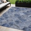 Denim Blue And Gray Abstract Washable Indoor Outdoor Area Rug - 2 of 4