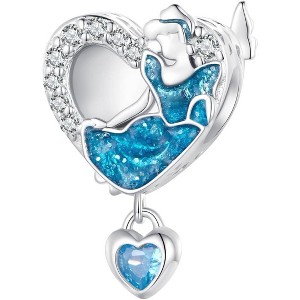 Sterling Silver Safety Chain & Charm Set - Cross, Pumpkin & Shoe Charms for European Bracelets - 1 of 4