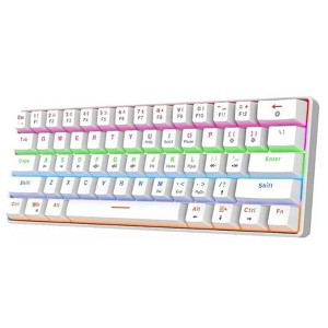 RISOKEYS 60% Mechanical Gaming Keyboard - Blue Switch, Wired Gaming Colorful Backlit Gaming Keyboard, Pudding Keycaps Compact - Plug and play - 1 of 4