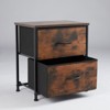 DOMETOUR Nightstand with 2 Storage Drawers Metal Frame and Wood Top Mini Dresser for Bedroom Closet Entryway College Dorm - 4 of 4