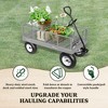 Yard Tuff 2-in-1 Jumbo Gardening Utility and Yard Wagon Cart with 1000 lb. Capacity, Heavy Duty Steel Mesh Deck, and Welded Steel Rims, Grey - image 2 of 4