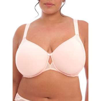 Curvy Couture Women's Solid Sheer Mesh Full Coverage Unlined Underwire Bra  Chocolate 34G