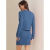 INSPIRE CHIC Women's Stretch Short Sweater Jacket and Vintage Skirt Sets 2 Piece Suit - 3 of 4