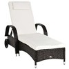 Outsunny Patio Wicker Chaise Lounge, PE Rattan Outdoor Lounge Chair with Cushion, Height Adjustable Backrest & Wheels - 4 of 4