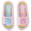 Ladies Care Bears Comfort Slides - Ladies Classic Care Bears Comfort Foam Slide Sandals - Cheer Friend Funshine Good Luck Slip On Slides (Pink, 7) - 2 of 4