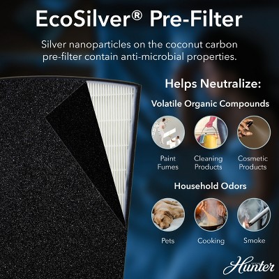 Hunter HP800 Graphite Large Console Air Purifier with HEPA Filter