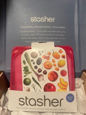 Stasher Reusable Silicone Storage Bag, Aqua, 0.5 gal