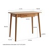 100% Solid Wood Desk, Natural Wood Computer Desk, Desk Dressing Table with Drawer, W 31.5 x D 19.69 x H 29.92 Inch Writing Desk-Cuddlewood - 4 of 4