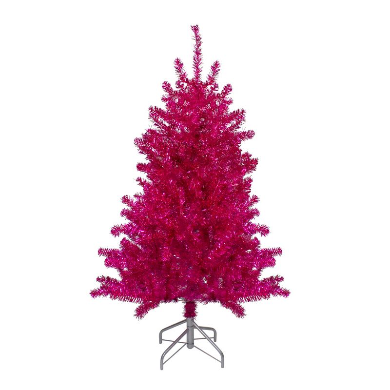 Northlight 4.5 FT Metallic Pink Tinsel Artificial Christmas Tree - Unlit, 1 of 6
