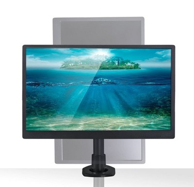 Black Adjustable Single Monitor Desk Mount with C-Clamp