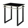 Vynxaria Series 19.5 in. Black Square Glass End Table with Tempered Glass Top and Metal Frame - 3 of 4