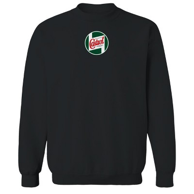 Rerun Island Men's Castrol Circle Logo Small Long Sleeve Graphic Cotton Sweatshirt