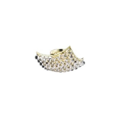 Gold 14'' Flush Mount Light with Clear Royal Cut Crystals