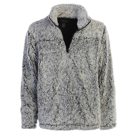GIOBERTI Men's Super Soft Faux Shearling 1/4 Zip Pullover Sweater, Olive Green, Size X-Large