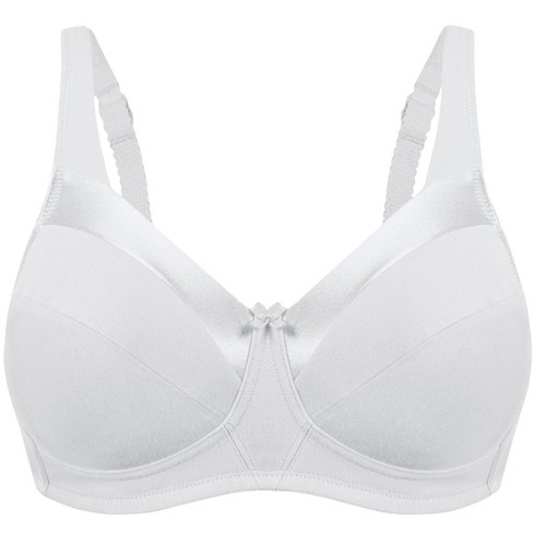 Collections Etc Bestform Satin Trim Wireless Cotton Bra - image 1 of 4