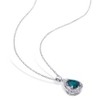 EVERLY JEWELRY | Sterling Silver 1 1/2ct TGW Created Emerald and Created White Sapphire Teardrop Halo Pendant with Chain, 18 inc - 4 of 4