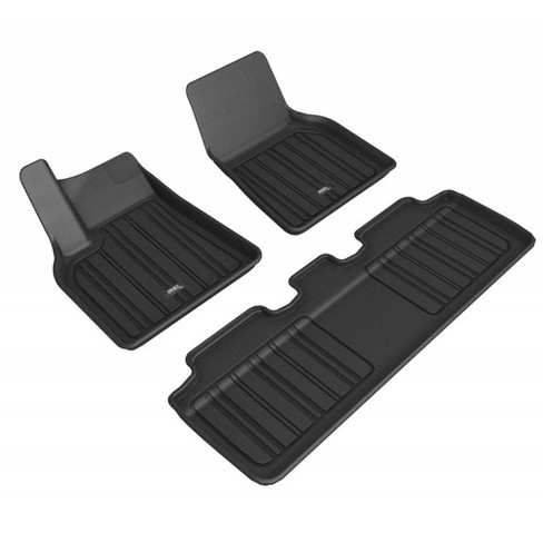 3D MAXpider Elitect Series Nylon Custom Fit All Weather Protective Car Floor Mat Liner Set 2021 23 Tesla Model Y Complete Front and Back Row Black