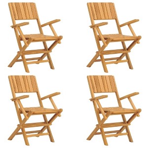 vidaXL Folding Patio Chairs 4 pcs 21.7"x24"x35.4" Solid Wood Teak - 1 of 1
