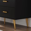 6-Drawer White/Black Bedroom Dresser with Gold Handles: Modern Wood Dresser with Wide Drawers, Long Chest for Living Room, Hallway & Entryway - 2 of 4