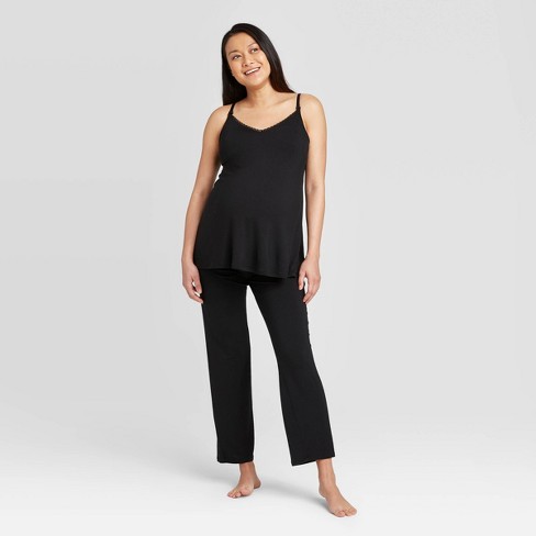 Black Maternity and Nursing Pyjama Lounge Set – Fashionably Pregnant