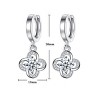 Paaaawaters 14k White Gold Overlay 5A Cubic Zirconia Forever Love 4 Clover Drop Earrings - 3 of 4
