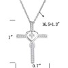 Clotth Sterling Silver Cross Necklace for Women - 925 Silver Choker with Cubic Zirconia,Faith-Based Accessory for Wedding,Birthday - 3 of 4