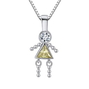 Little Girl or Boy Baby Birthstone Pendant Necklace for Mom or Grandma Ginger Lyne Collection - 1 of 4