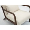 Ridstar Modern Fabric Accent Chair, Armchair with Wooden Frame & Lumbar Support for Living Room & Bedroom-White - 3 of 4