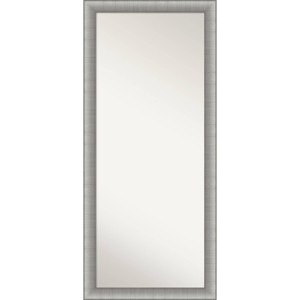 29" x 65" Non-Beveled Elegant Brushed Pewter Full Length Floor Leaner Mirror - Amanti Art: Includes Mounting Hardware, Polystyrene Frame - 1 of 4