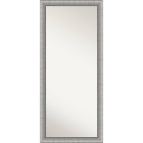 29" x 65" Non-Beveled Elegant Brushed Pewter Full Length Floor Leaner Mirror - Amanti Art: Includes Mounting Hardware, Polystyrene Frame - image 1 of 4