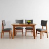 5-Piece Dining Table Set with Solid Wood Legs, Space-Saving Rectangular Table and 4 Upholstered Chairs for Kitchen, Apartment, Small Dining Room - 3 of 4